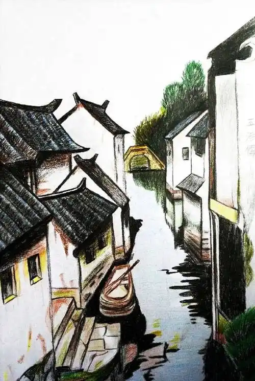 儿童画赏析如诗如画的江南风景
