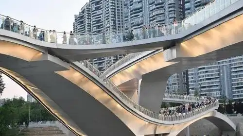 没有大江大河的成都,一座人行天桥成网红,网友:注意安全