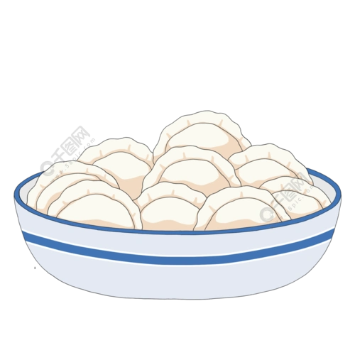 手绘春节饺子立冬冬至元旦水饺美食元素