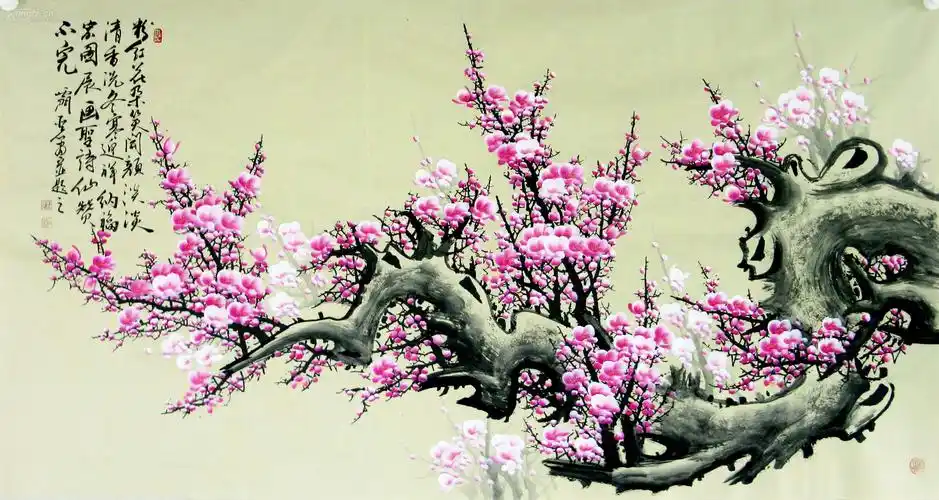 保真!西门亚石国画大六尺梅花《粉红花朵笑开颜,淡淡清香洗冬寒.