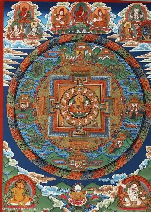 关键词:唐卡 坛城 西藏 释迦牟尼佛 曼陀罗 宗教信仰 文化艺术 设计