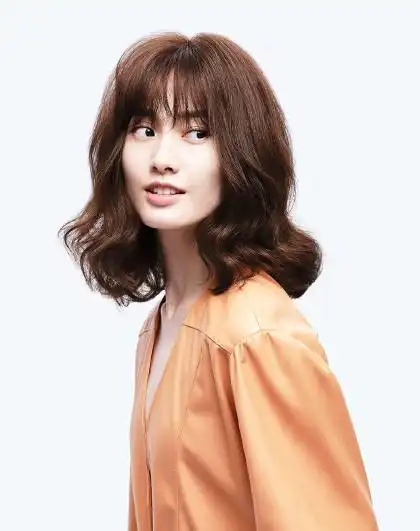 瑞贝卡假发女空气刘海短碎直发蓬松自然全真人发时尚头套