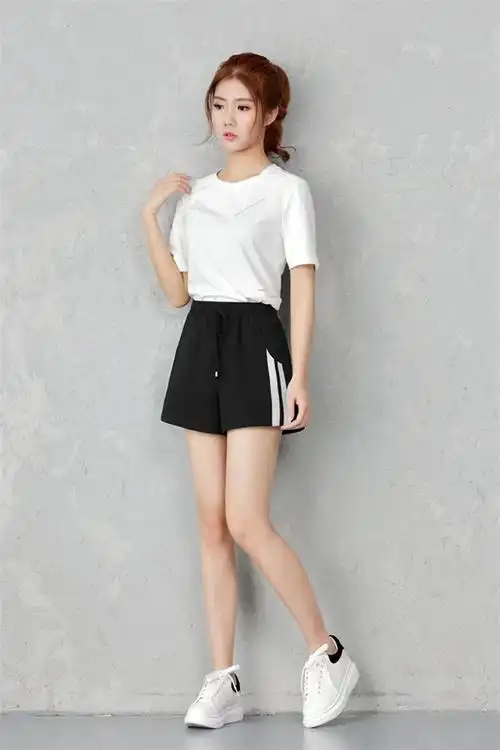 中学生中考体育短裤女生体考运动裤女外穿夏季阔腿休闲宽松跑步韩版a