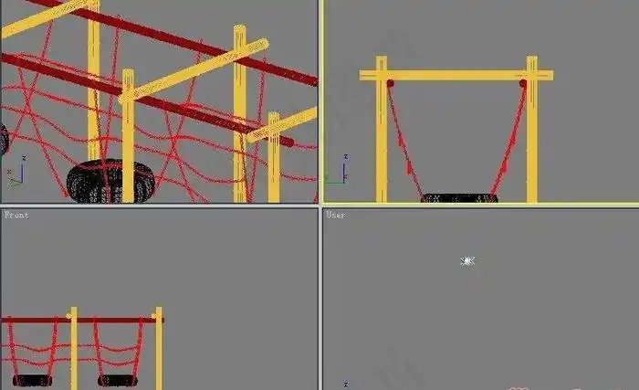 钢管秋千3d模型