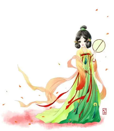 漫画汉服#高腰襦小美眉