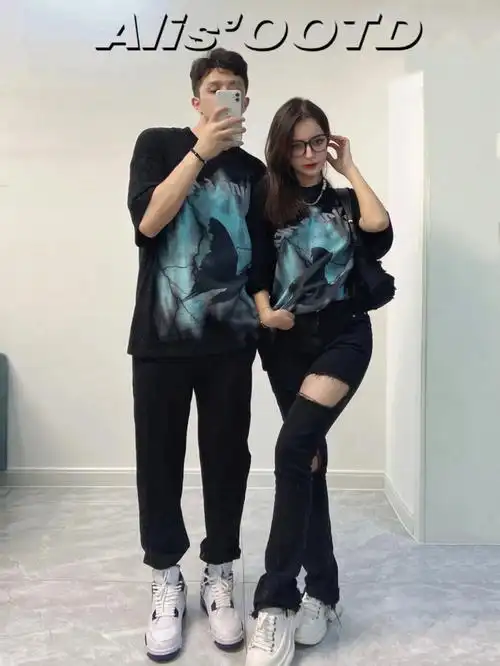 ootd情侣穿搭|160/175街头感纯黑look🕶️