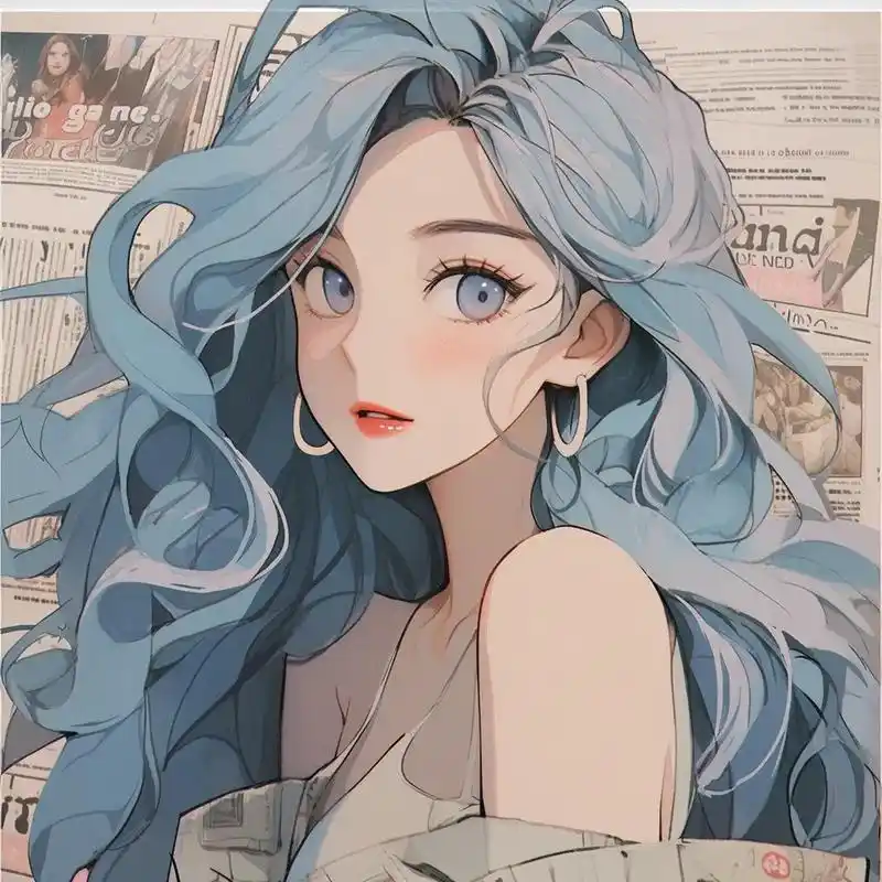 旧漫头像 | 蓝发御姐 | 港风.#旧漫头像 #动漫女头 # - 抖音