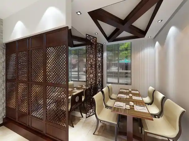 背景墙130㎡中式风格餐厅屏风隔断装修效果图中式风格餐桌餐椅图片