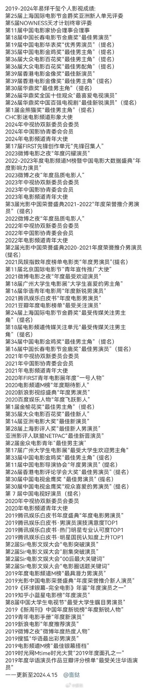 易烊千玺竖纹西装##易烊千玺任chc影迷电影频道形象大使