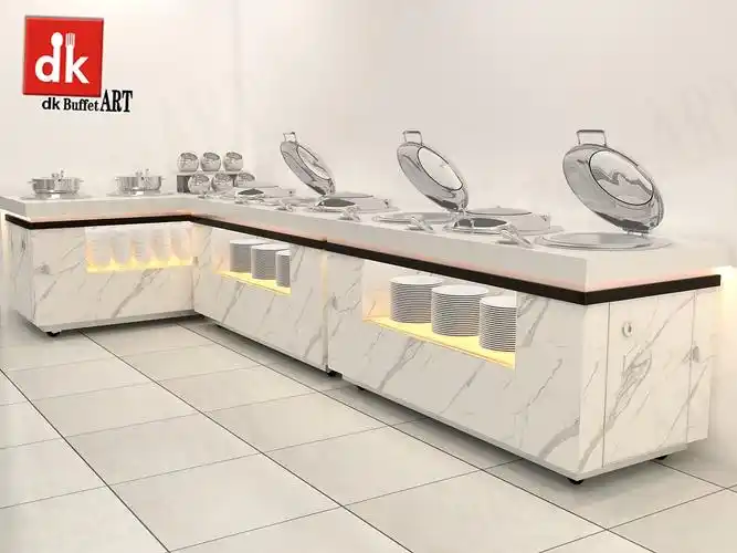 自助餐台图片 设计定制酒店布菲台 大理石餐台定制厂家