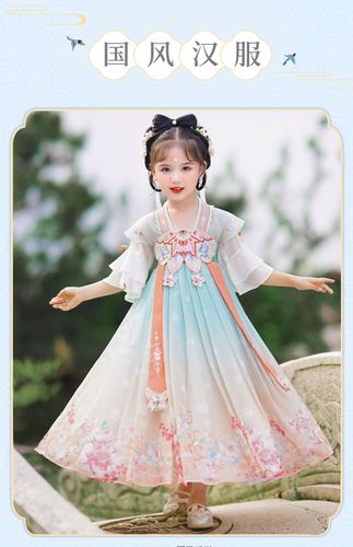 汉服女童夏装儿童古装夏款中国风超仙唐装古风公主女孩夏季连衣裙_女