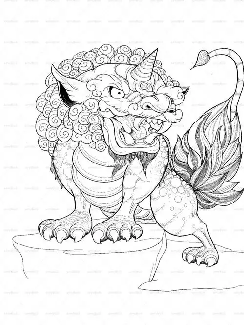 画张国潮貔貅祝见者心想事成