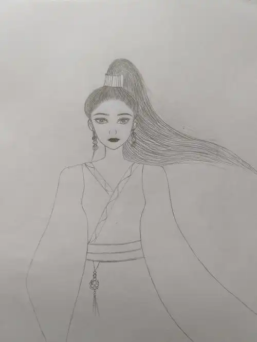 学画day30天画了一个古装小姐姐