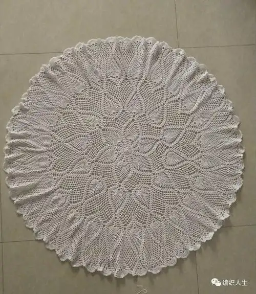 好看精致的钩针菠萝花大圆桌布有编织图解