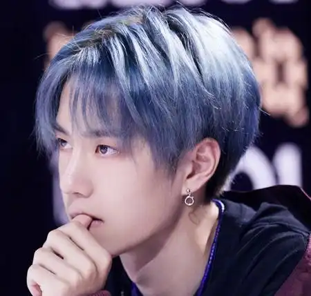 【图】男生染什么颜色头发好看 王一博灰蓝色头发图片欣赏_男生染发