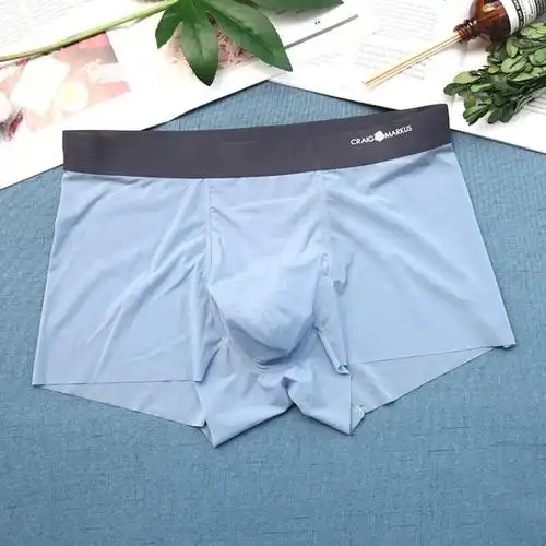 痕高端锦纶冰丝男士内裤cm平角内裤短裤