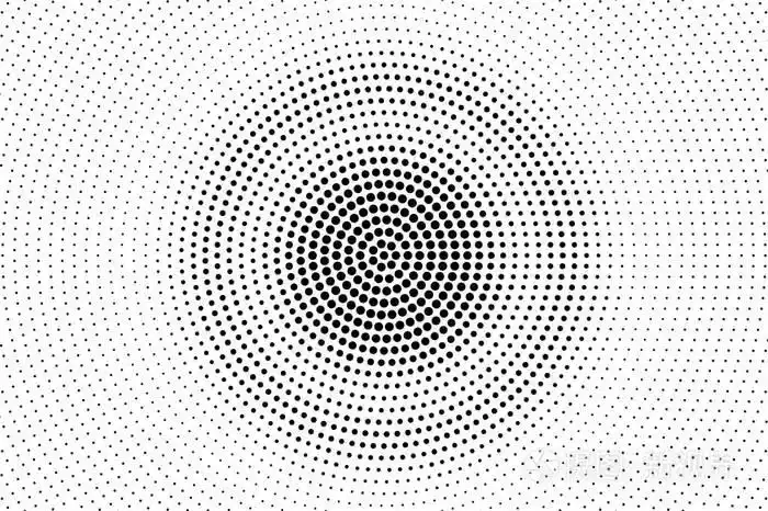 褪色的半色调矢量纹理. 圆形点状梯度. 单色半色调覆盖复古设计.