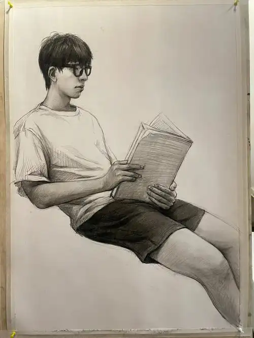 全身像素描写生