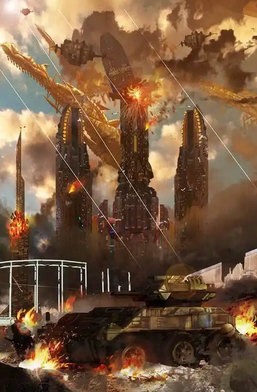 超帅的宇宙飞船科幻插画图片