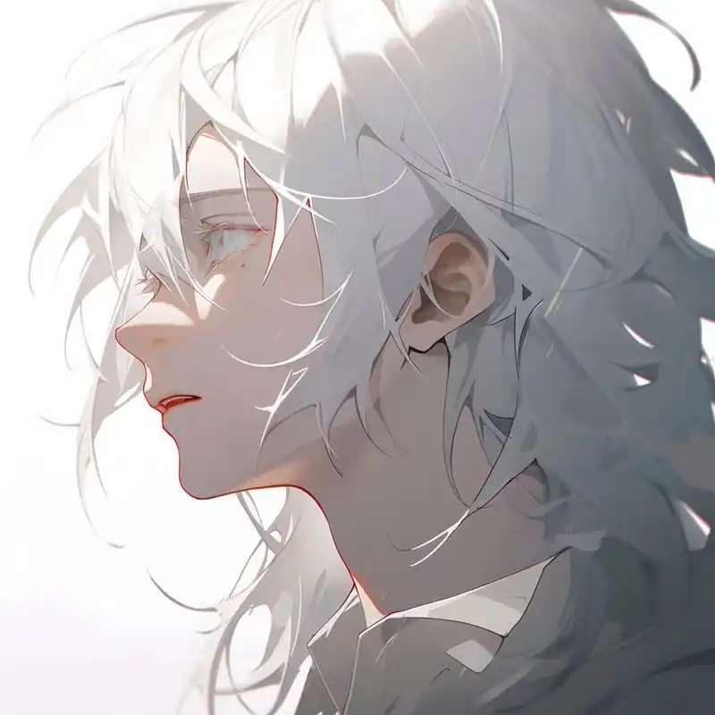 动漫头像|白发男头(3)