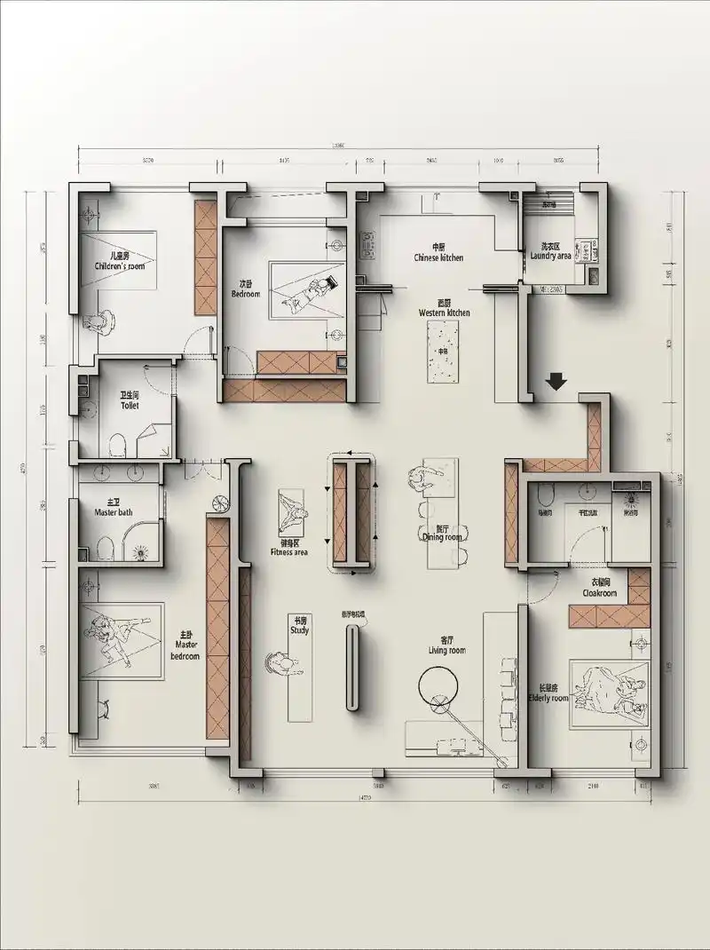 户型改造丨180m05大平层户型优化.关注桑榆   定期分享户 - 抖音