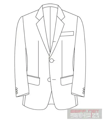 双排扣男西服款式图-服装画/服装设计手稿 - 穿针引线服装论坛