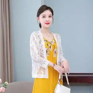 冰丝百搭披肩夏季配裙子薄款外搭空调防晒服女雪纺开衫上衣小外套