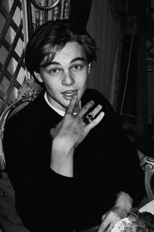 小李子帅气黑白照片小李子年轻时青涩照片壁纸