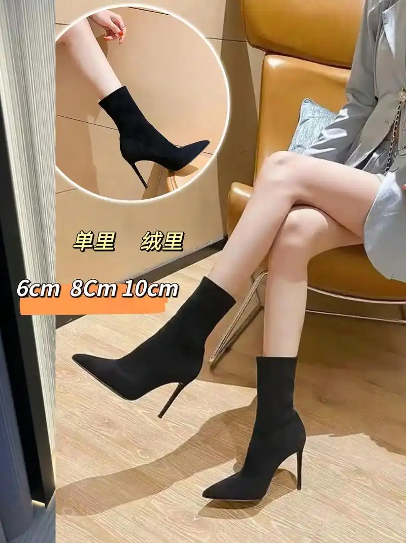 这款欧美秋冬季黑色显瘦尖头高跟短靴来啦 - 抖音