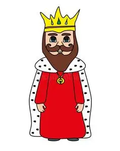 有趣的漫画国王向白色的背景-隔离的illustrati向照片