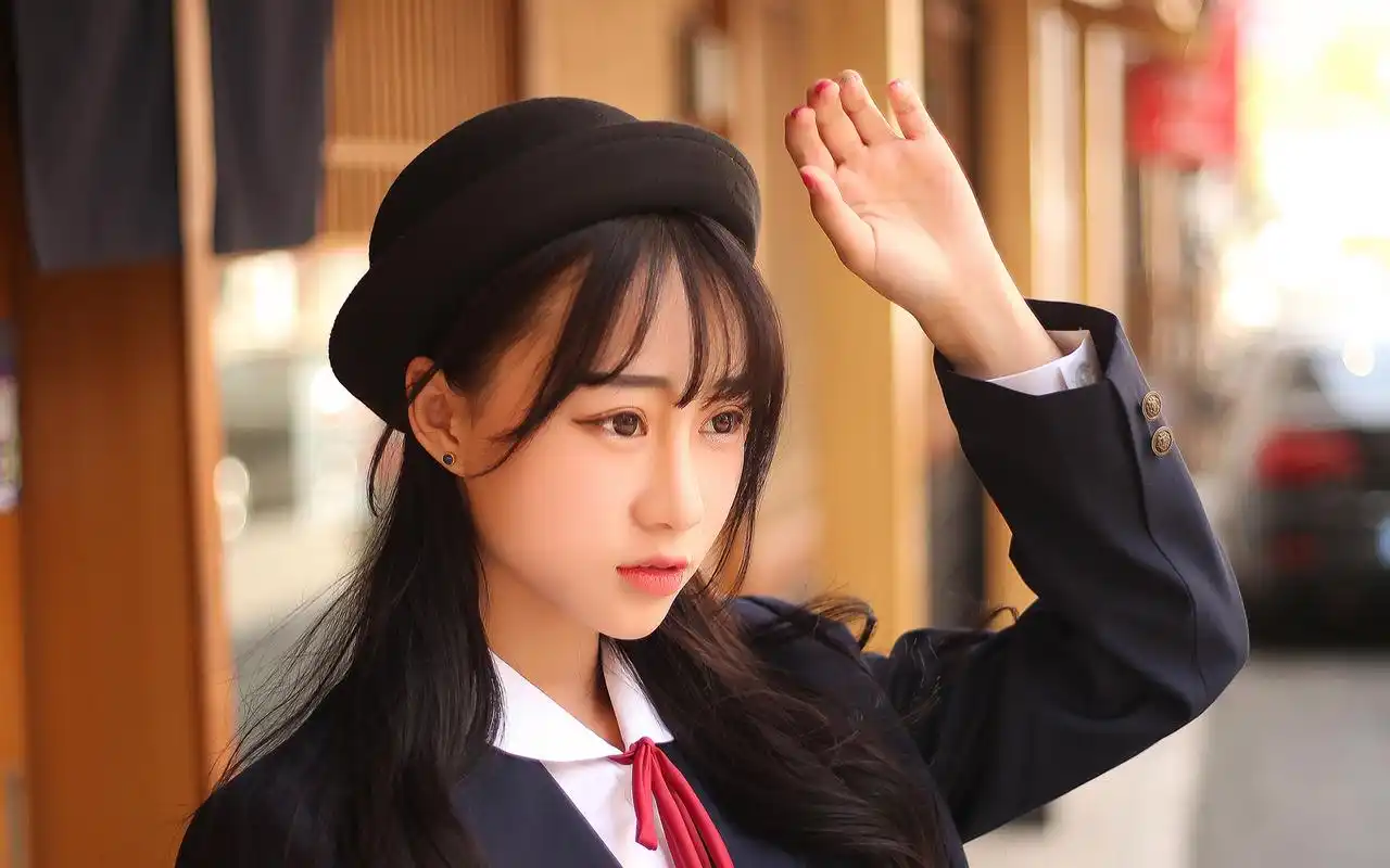 甜美jk制服少女清纯可爱高清桌面壁纸