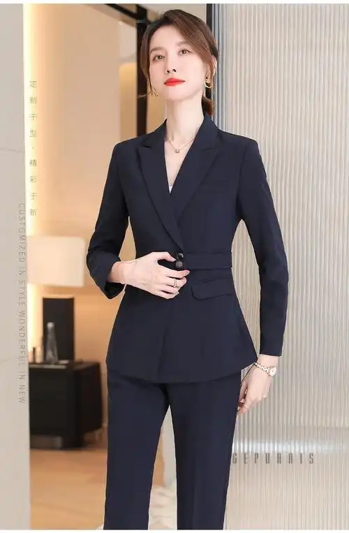 歌珀莱品牌女装职业女西装套装2022春季新款干练名媛气质售楼工装置业