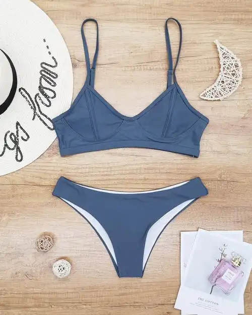 2020新款小胸聚拢性感比基尼三角裤泳衣分体女士泳装欧美外贸跨境