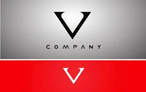 字母表字母v标志图标设计