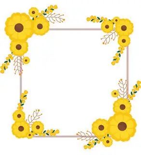 黄色卡通向日葵边框图片