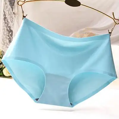 夏季高档无痕女士冰丝中腰内裤