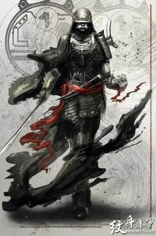 鬼武士纹身鬼武士纹身手稿鬼武士纹身手稿图案