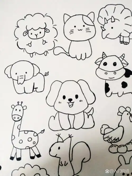 45/100 手绘简笔画素材 | 动物篇 98939203909193 终于
