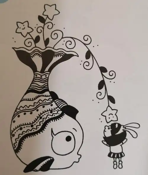 【巧手绘】--*线描画* 育秀小美"空中课堂"