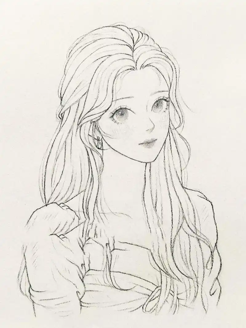 人物线稿教程~含步骤图 好喜欢虞书欣啊啊啊 今天画了一张,图源来自小