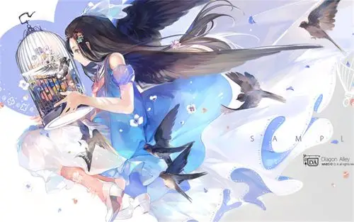 唯美治愈系二次元软妹子手绘卡通高清桌面壁纸(2)