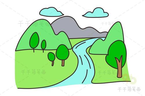 山水简笔画 亲子一起画