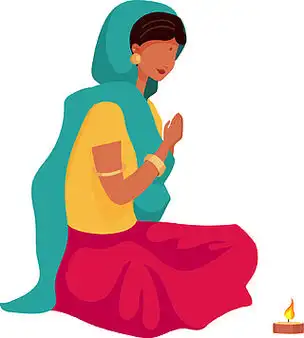 宗教印度教仪式. puja 仪式为网页图形设计和动画制作孤立的卡通插图.