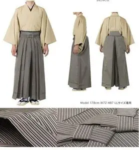 日本男士和服马乘袴剑道弓道用裤裙男士着物