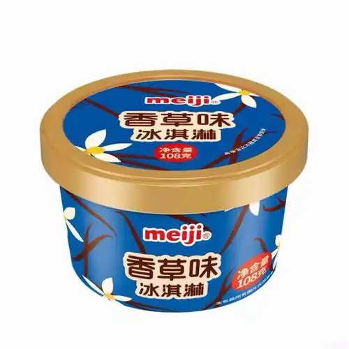 明治香草味冰淇淋杯装雪糕108g 12杯