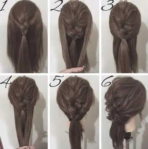 中长发的简单扎法 中长发扎发图解步骤 - 马尾编发 - 发型站