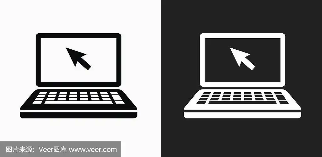 笔记本电脑,矢量,计算机图标,黑白图片,背景