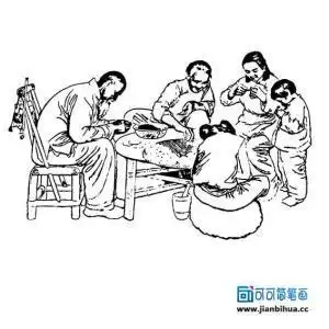 一家人包饺子简笔画