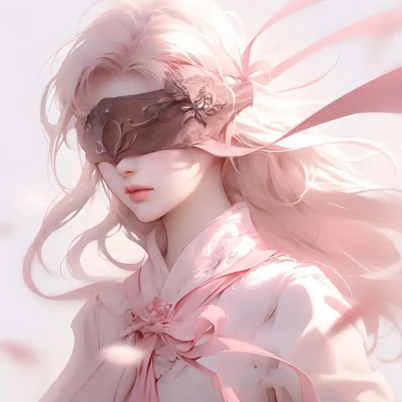 蒙眼小姐姐,粉色系一战封神!▏女生头像