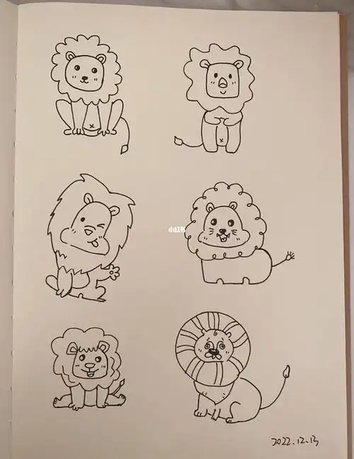 简笔画小狮子03